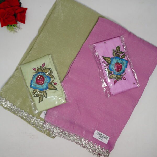 Space silk With Silver Cut Work With Work Blouse -MB106