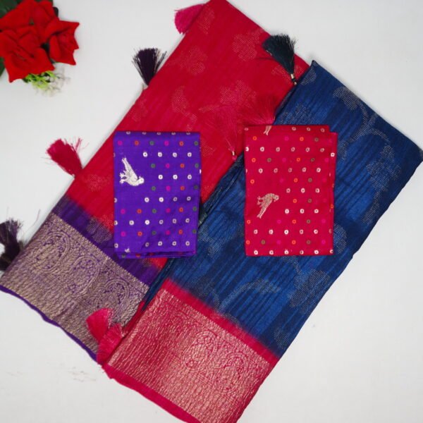 Pure Viscose Glass Barasso Crushed Sarees -MB111