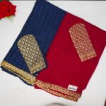 Puffy Georgete With Work Blouse-MB114