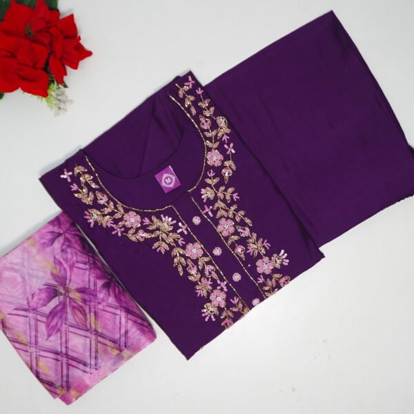 Roman Silk With Work (Violet)-MB137