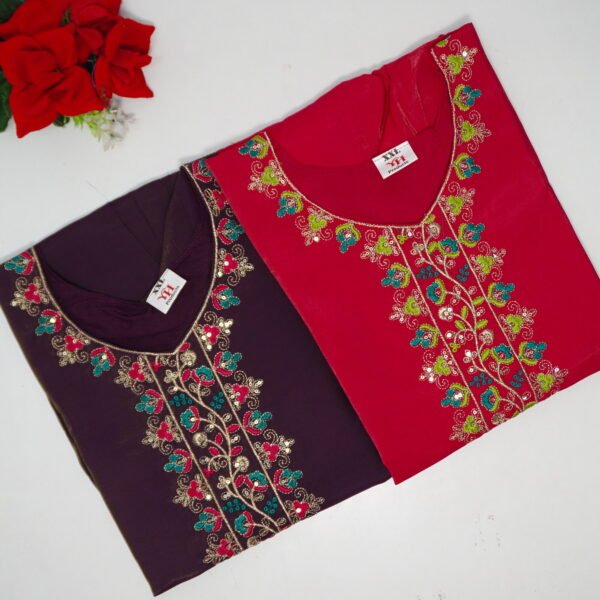 Tissue Georgette Embroidary Umbrella Tops -MB143(XXL-44  Size)