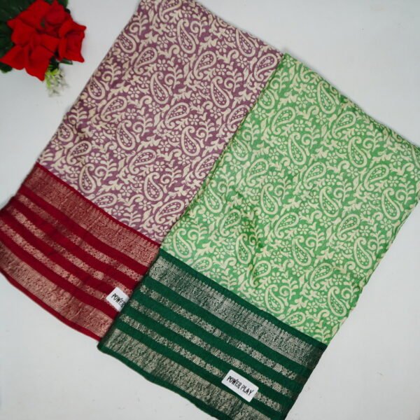 Dola Crushed Gap Border Sarees -MB194