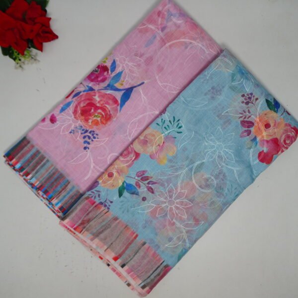 Lenin Thred Work Design Sarees-MB357