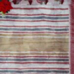 Pure Lenin Embosed Fancy sarees -MB361 - Image 3