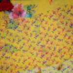 Pure Georgette Digital Lotus Heavy Cut work sarees-MB372 - Image 3