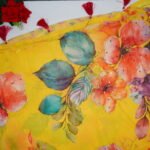 Pure Georgette Digital Lotus Heavy Cut work sarees-MB372 - Image 2