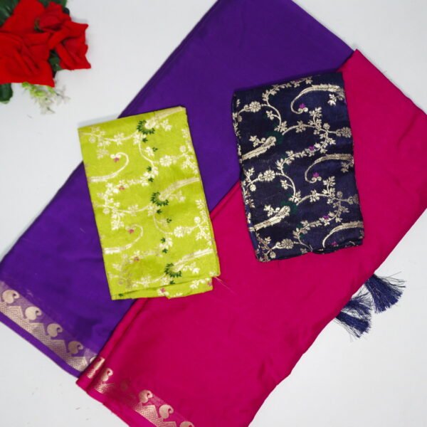 Mysoure Silk With Georgette Viscose Blouse -MB375