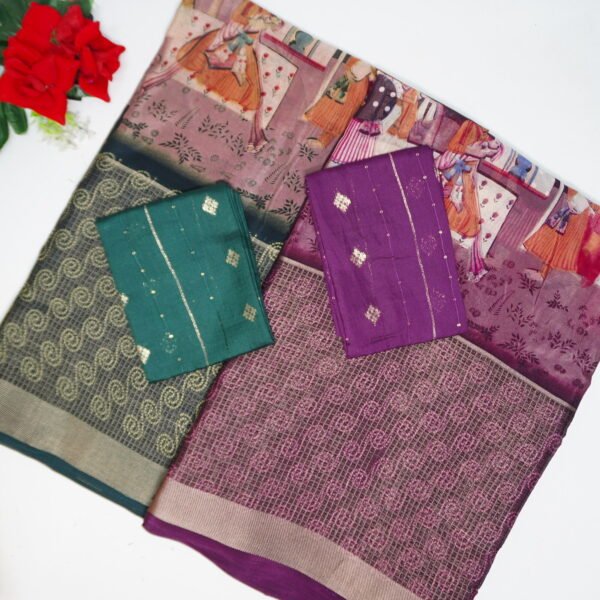 Innova silk With Viscose Deasigner Sarees -MB380