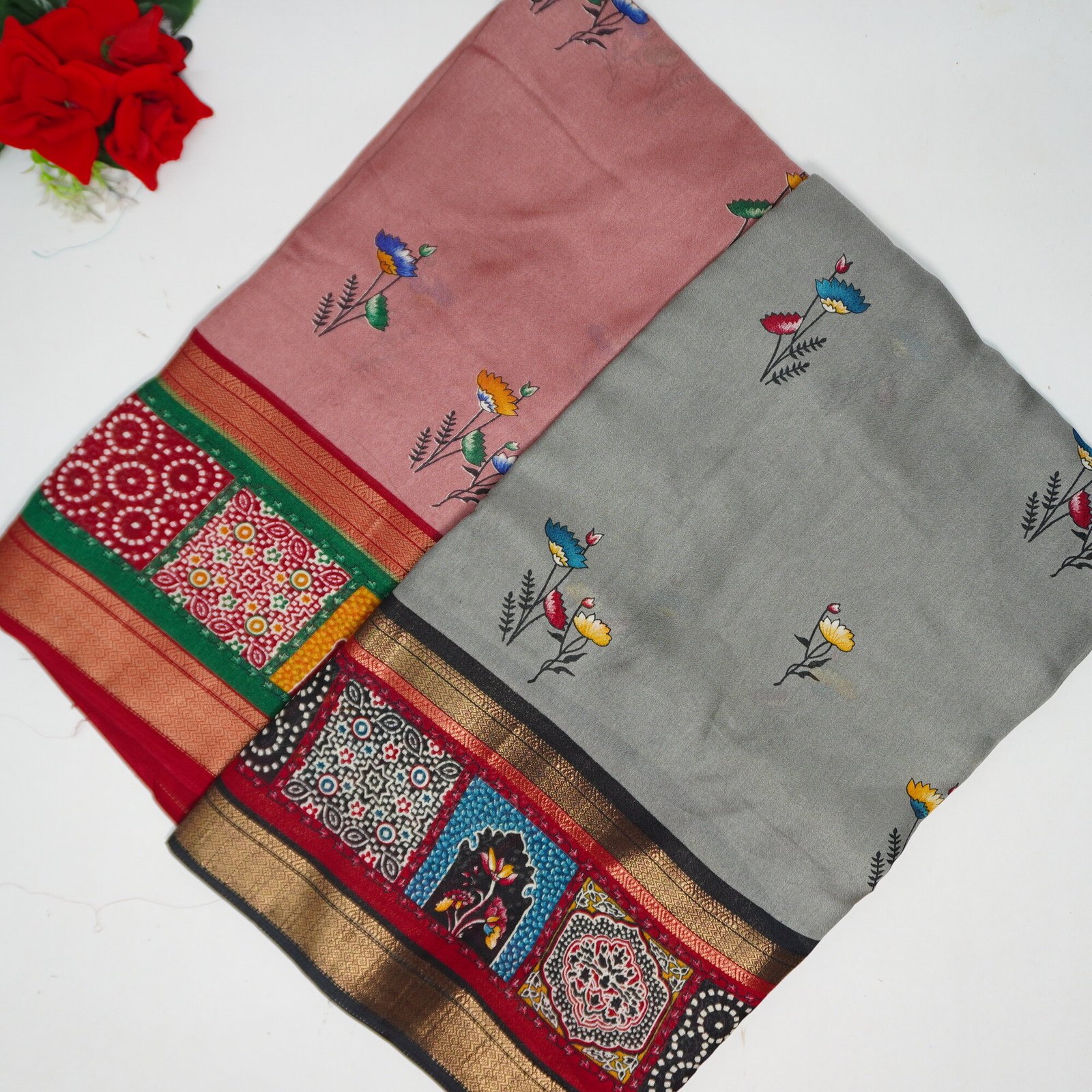 398 (7) Avika Pattu Kalamkari Gap Border -MB398 - Image 1