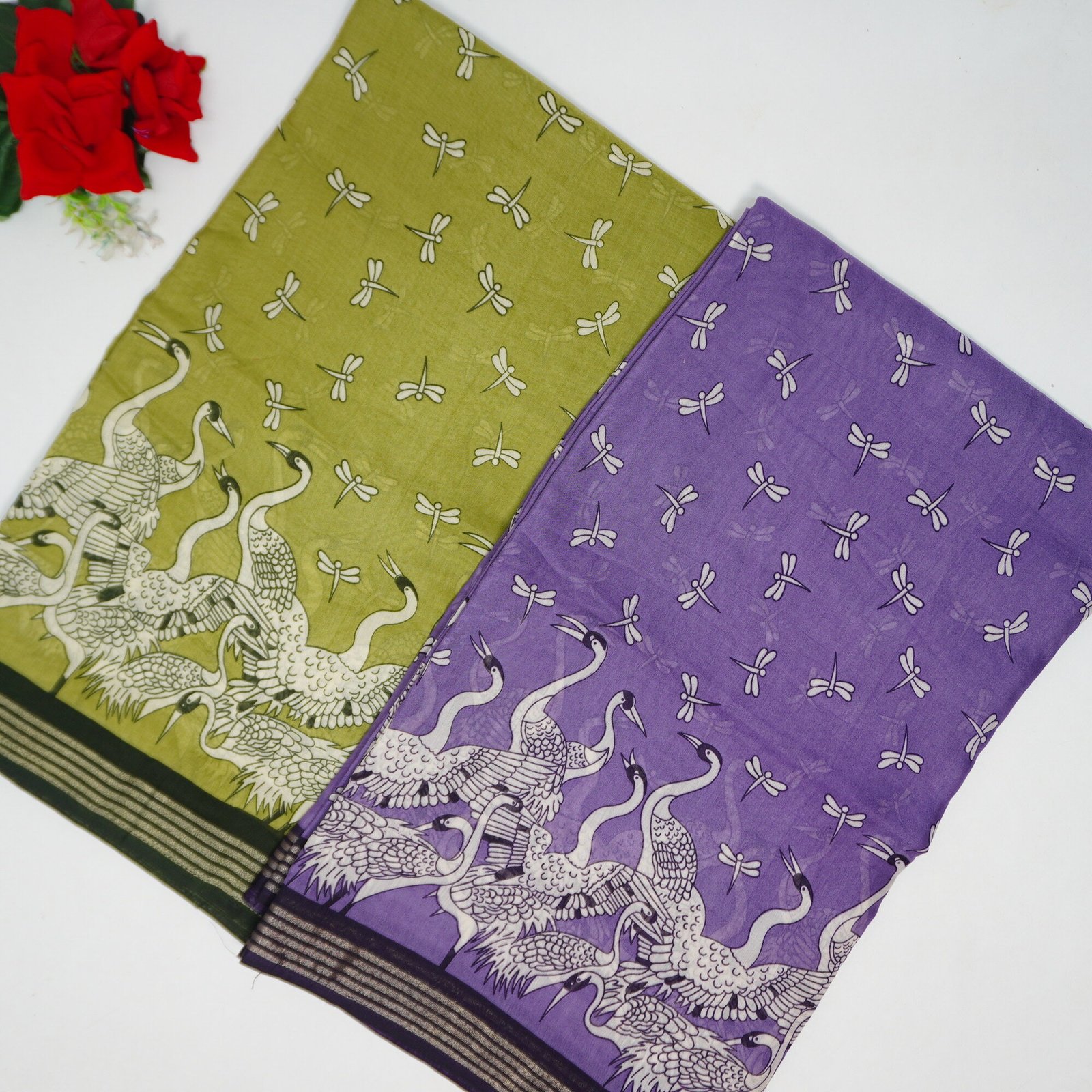 412 (7) Cobra Silk Sarees In Small Borders -MB412 - Image 1