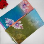 Rainbow Pure Georgette Digital Cut Work Sarees -MB438