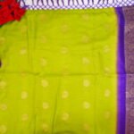 Mayura Silk With Peacock Butties-MB464(Parrot Green To Purple) - Image 3