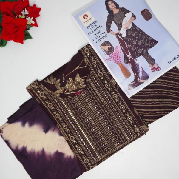 Vatican Silk 3Peace Set Feeding Dreses-MB476(L-3XL)