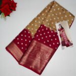 Mangalam Silk Bigg Border(Light Brown To Maroon) -MB482(575) - Image 3