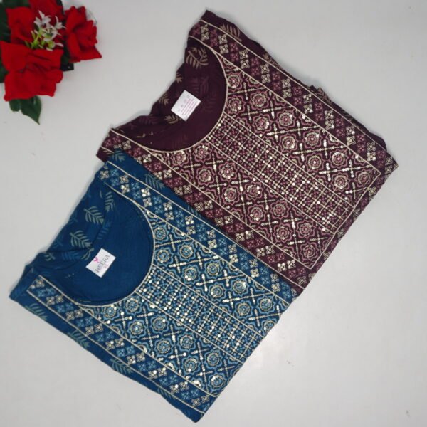 Rayon Umbrella Cut Tops With Pocket-MB504(XXL-44)