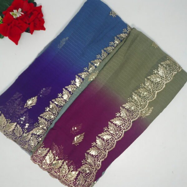 Pure Georgette Work sarees -MB517