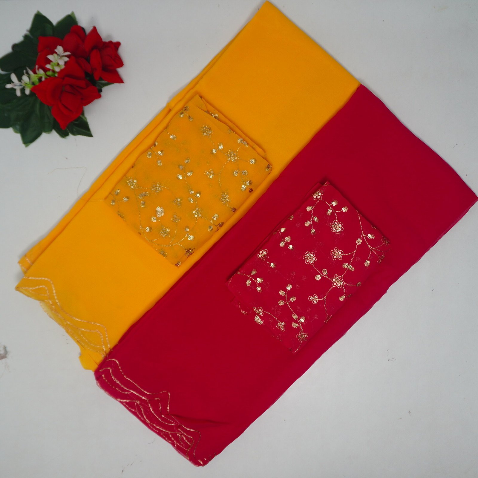 526 (9) Cut work Georgette With Work blouse -MB526 - Image 1