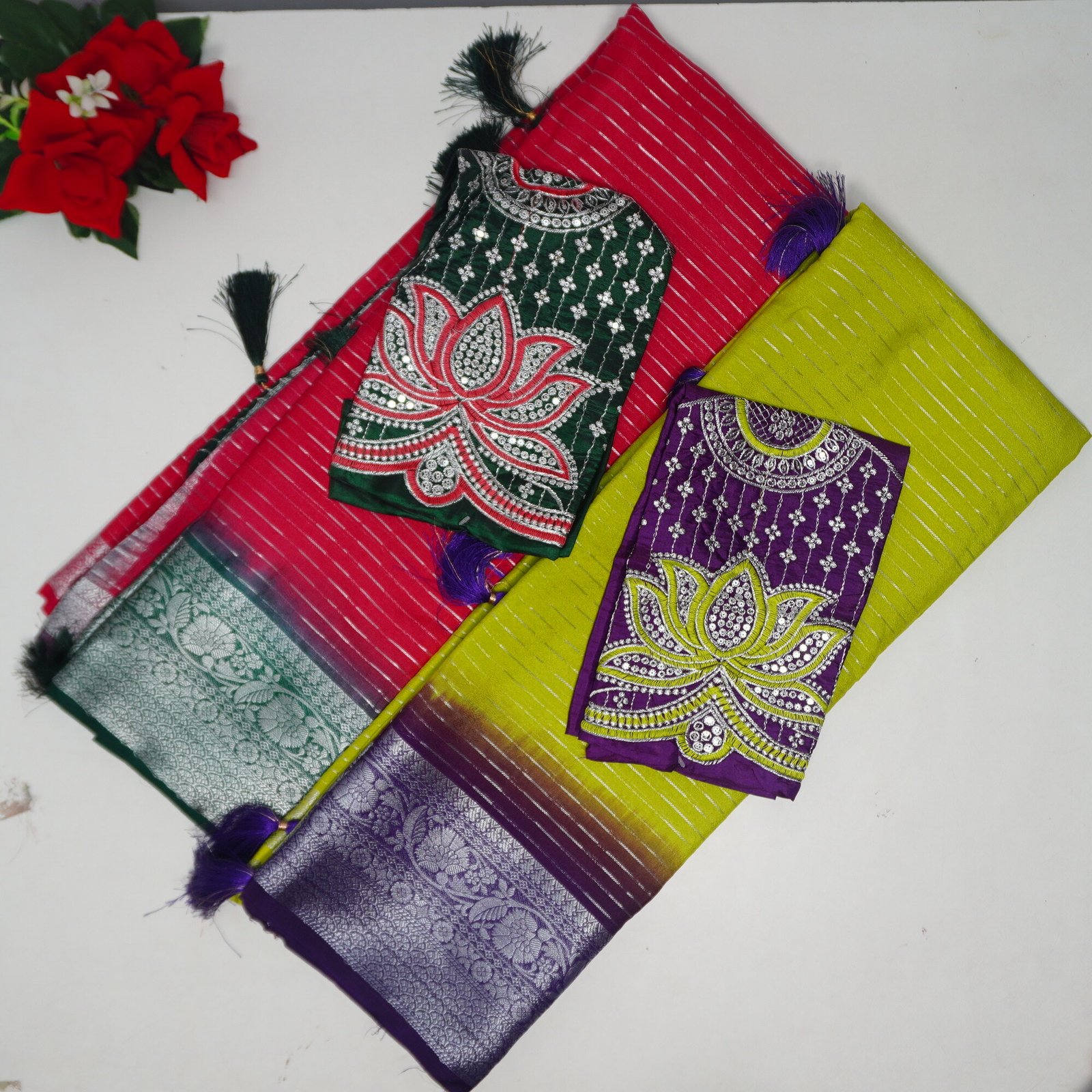 528 (8) Mysure Silk With Work Blouse-MB528 - Image 1