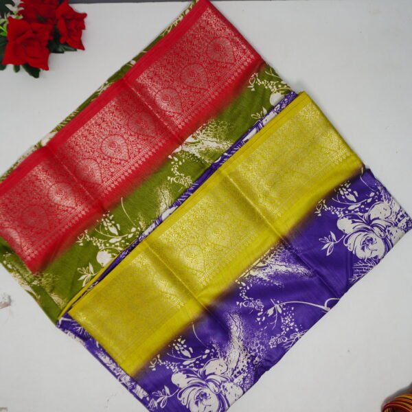Kalanjali Silk With White Rose Sarees-MB529
