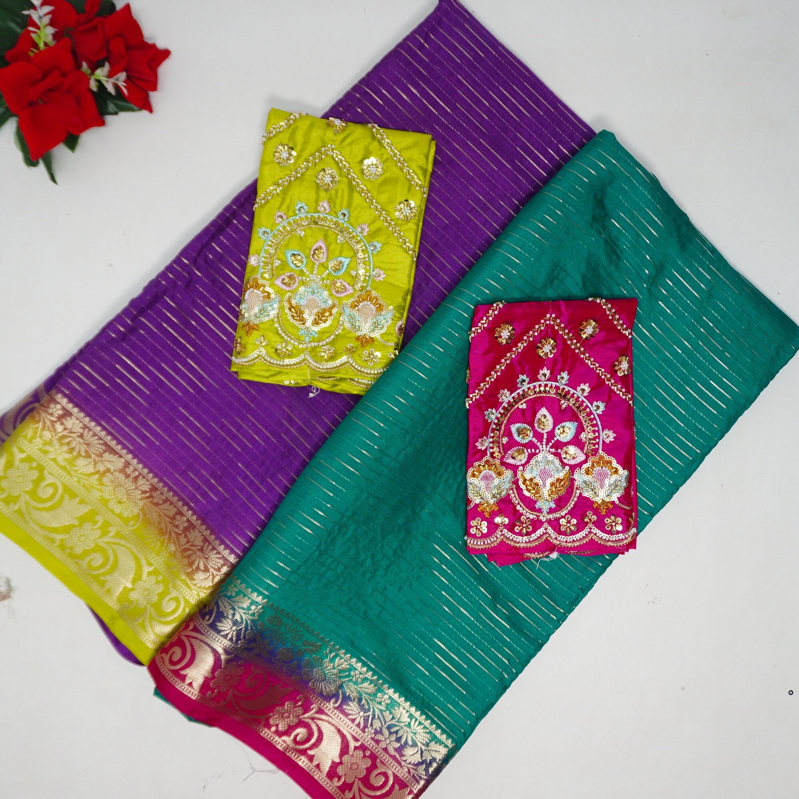 535 (6) Mysore Silk With Work Blouse-MB535 - Image 1