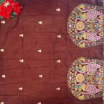 Cruncy Silk With Work Blouse-MB539 - Image 3