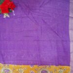Pen Kalamkari Milky Crape Sarees-MB599 - Image 2
