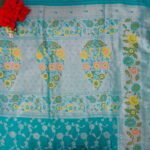 Pytani Leaf Deasigner Menakari Semi Raw Mango Sarees -MB609 - Image 2