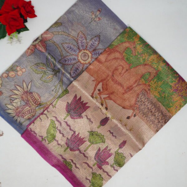 Pure Digital Tissue Pattu Sarees -MB625