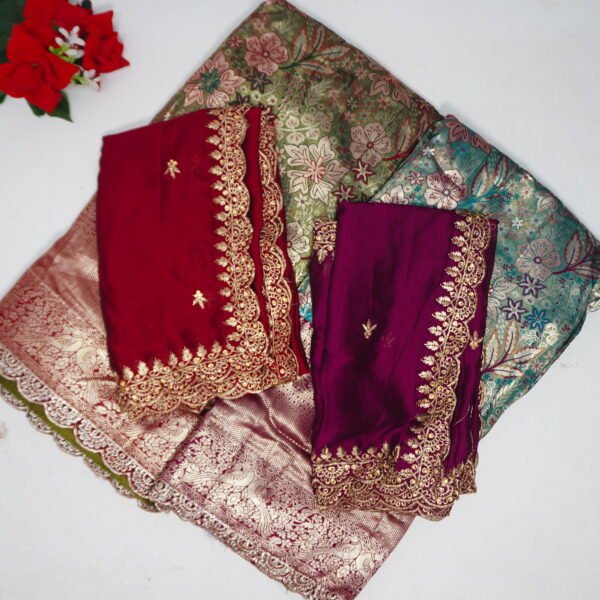 Semi Kanchi Pattu Scalp Border Half Sarees(Lehanga)-MB638