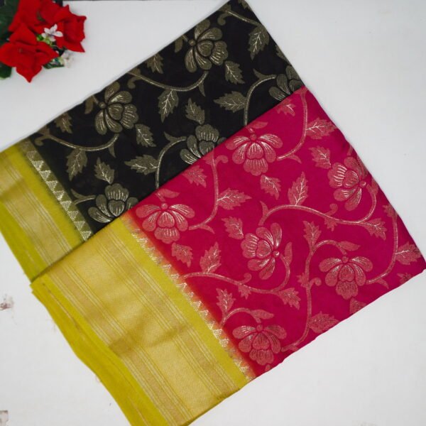 Pure Glass Brasso Silk Sarees-MB643