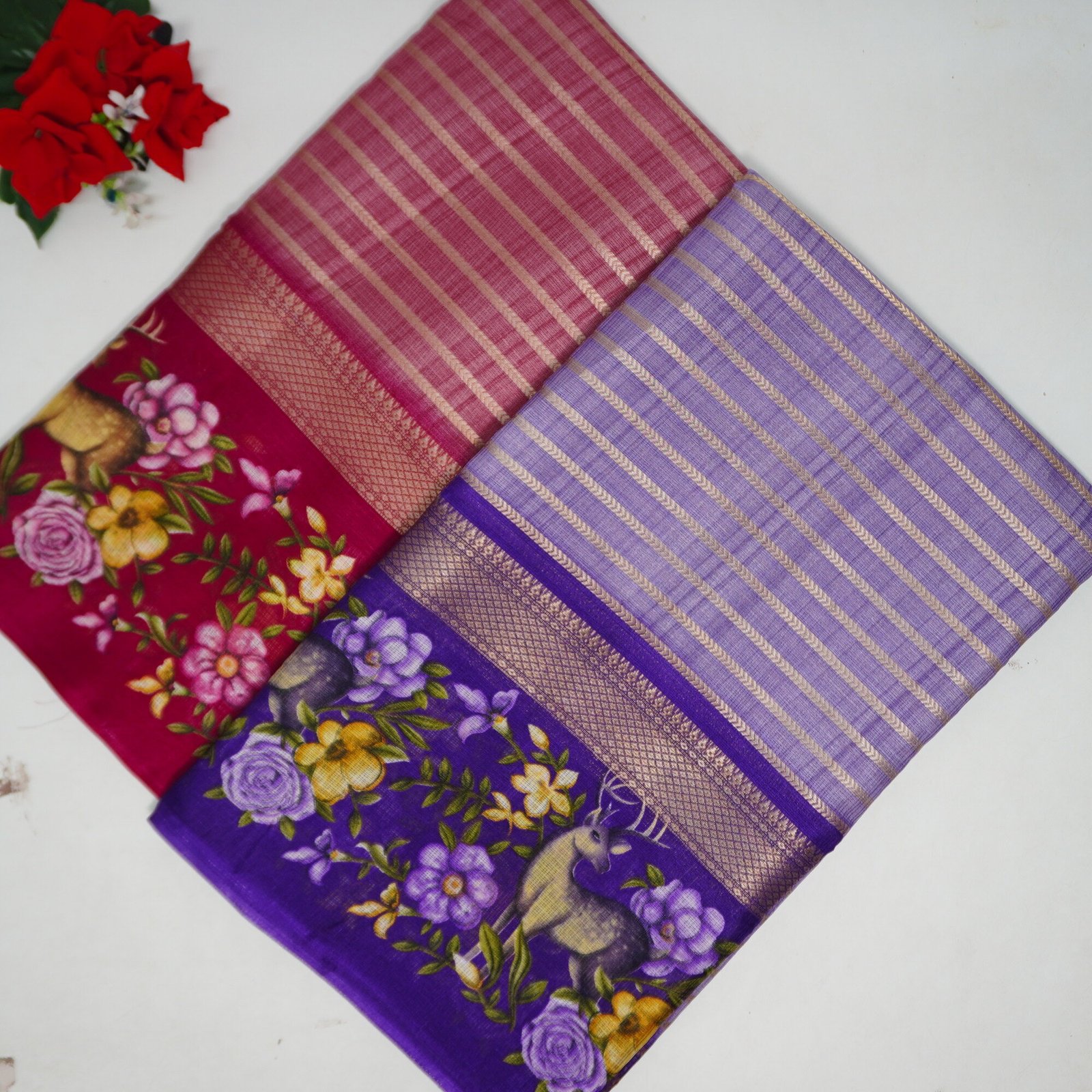 648 (6) Kota Zarry With Gap Border Sarees-MB648 - Image 1