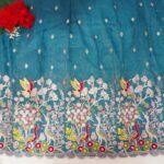 Pure Velvet Space Silk Multi Embroidery Half Sares(Lehangas)-MB649 (651) - Image 2