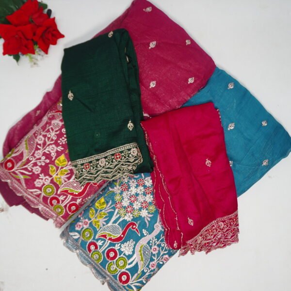 Pure Velvet Space Silk Multi Embroidery Half Sares(Lehangas)-MB649 (651)