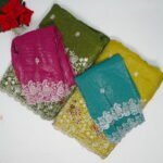 Pure Velvet Space Silk Multi Embroidery Half Sares(Lehangas)-MB651