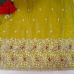 Pure Velvet Space Silk Multi Embroidery Half Sares(Lehangas)-MB651 - Image 4