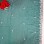 Pure Velvet Space Silk Multi Embroidery Half Sares(Lehangas)-MB651 - Image 2