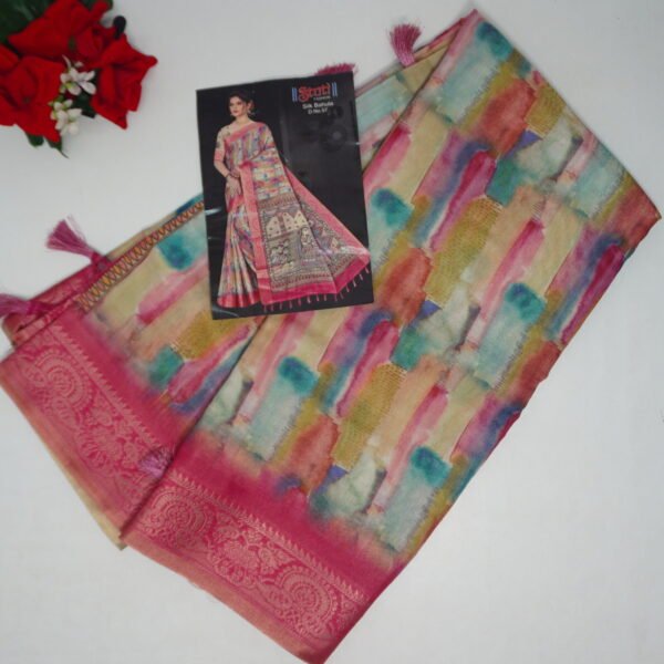 Pure Lenin Tissue Digital Sarees-MB669