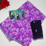 Pure Georgette With Scalp Border-MB676