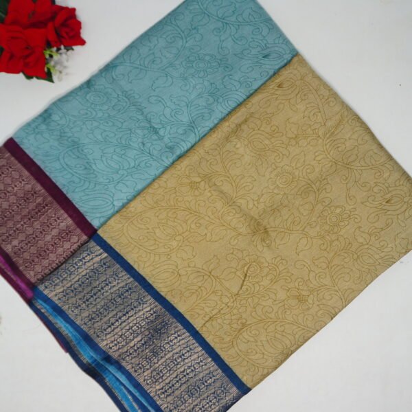 Kalamkari Crushed Sarees-MB681