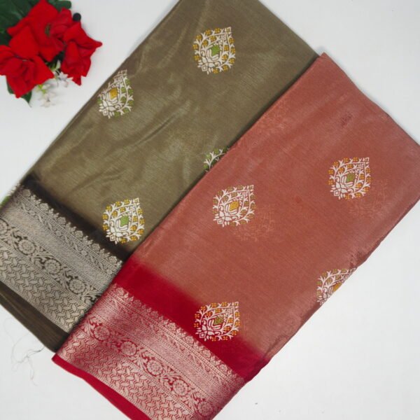 Mona Silk Crushed With Kanchi Border Sarees -MB700