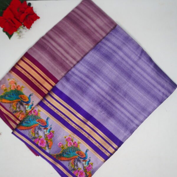 Pure Digital Pecock Silk Sarees -MB716