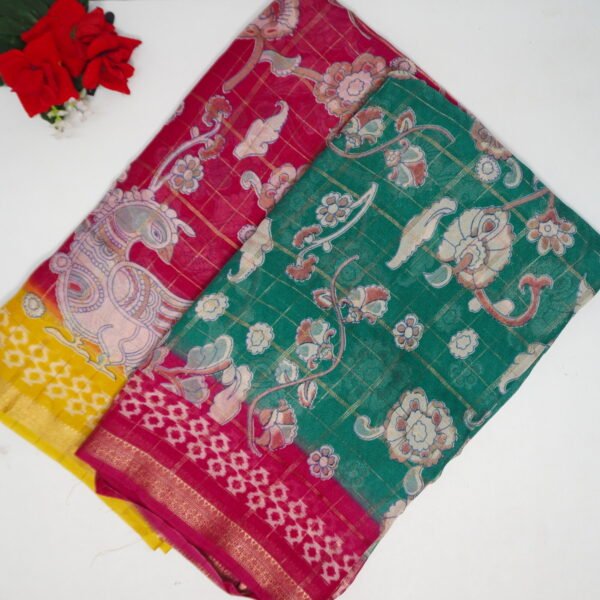 Kalamkari Deasign Silk Sarees-MB740