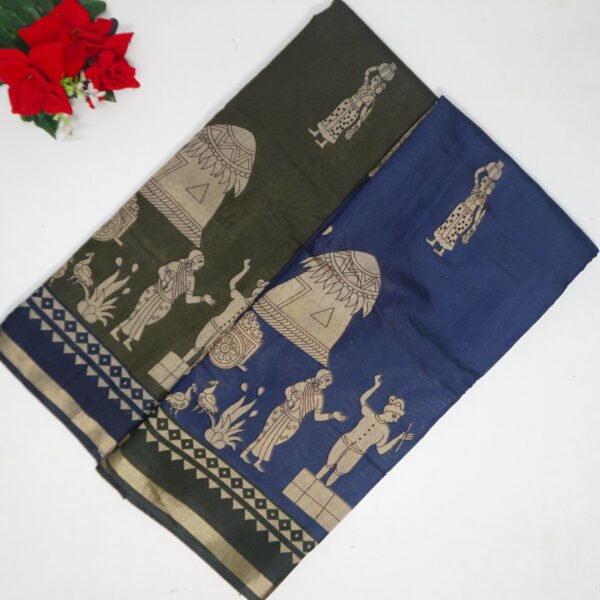 Mul Mul Kalamkari Silk Sarees-MB744