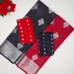 Marshmallow Mangalagiri checks With Silver Zarry Sarees-MB750