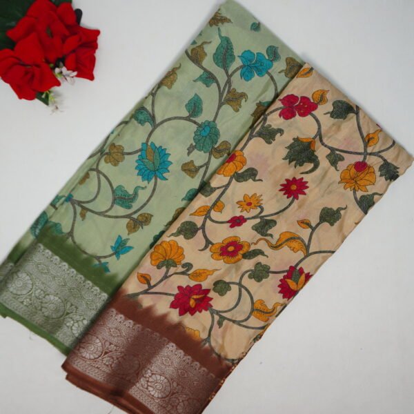 Kalamkari Crape Georgette Sarees-MB761