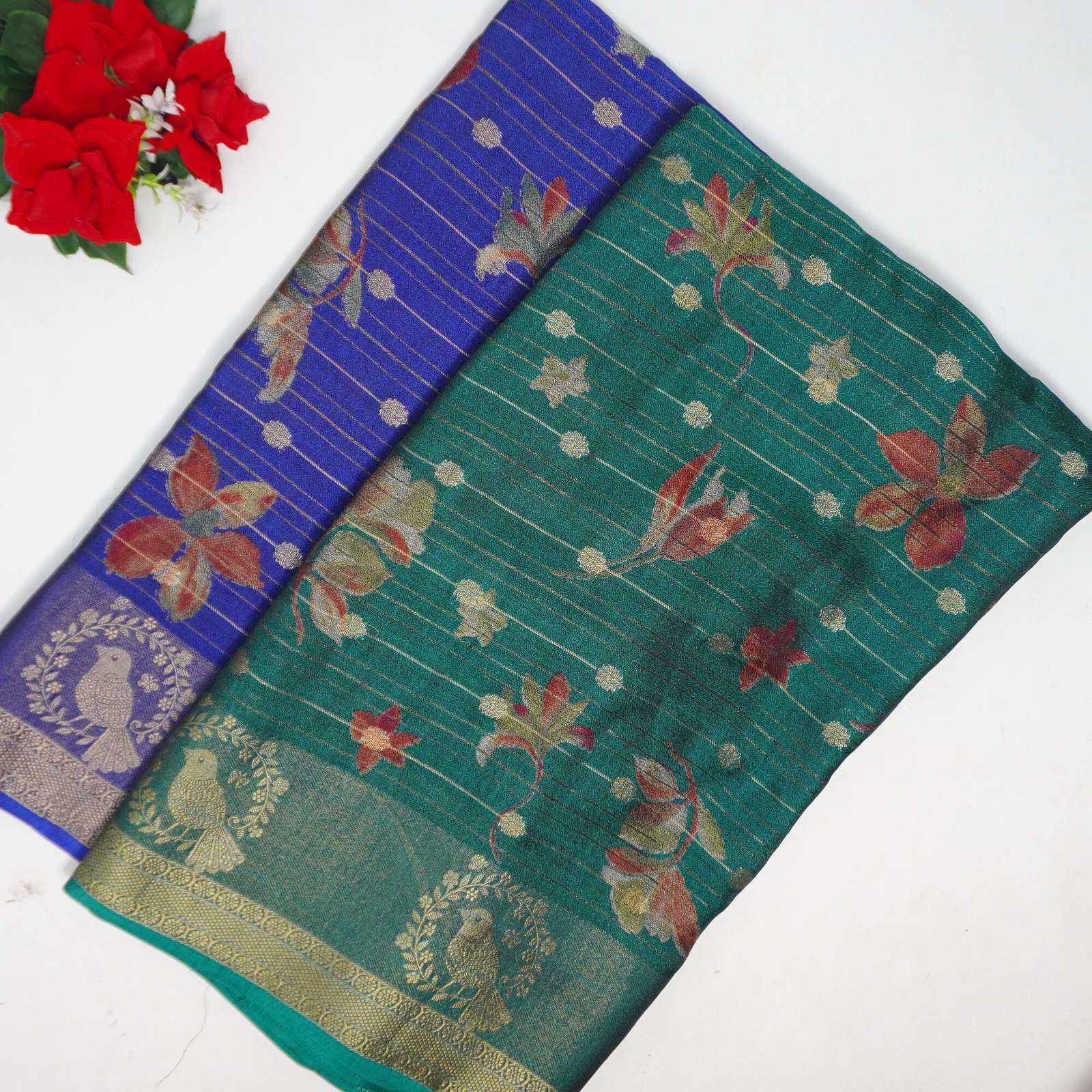 781 (7) Apple Buttie Allover Zarry Fancy deasigner Sarees -MB781 - Image 1