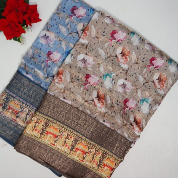 Dola All Over Zarry With Gap Border Sarees-MB784