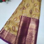 Bridal Light Waight Tissue Kanchi Pattu -P08(Gandam Yellow to Dark Pink)