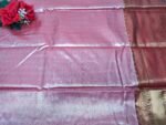 Bridal Light Waight Tissue Kanchi Pattu -P14(Silver To Marron Red) - Image 3