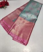 Bridal Light Waight Tissue Kanchi Pattu -P16(Sea Green To Peach)